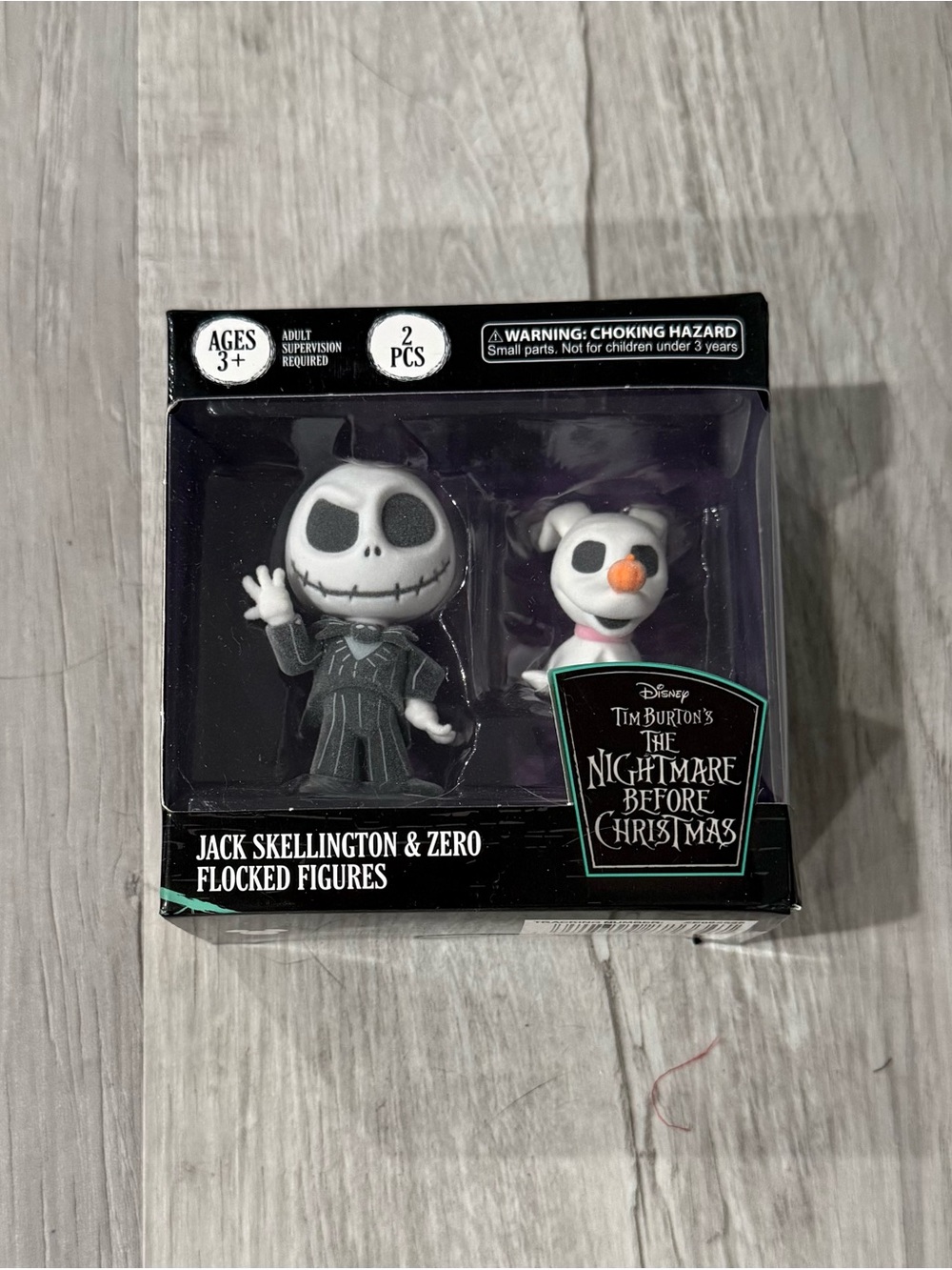 Disney Nightmare Before Christmas Jack Skellington & Zero Flocked Figures 2-Pack